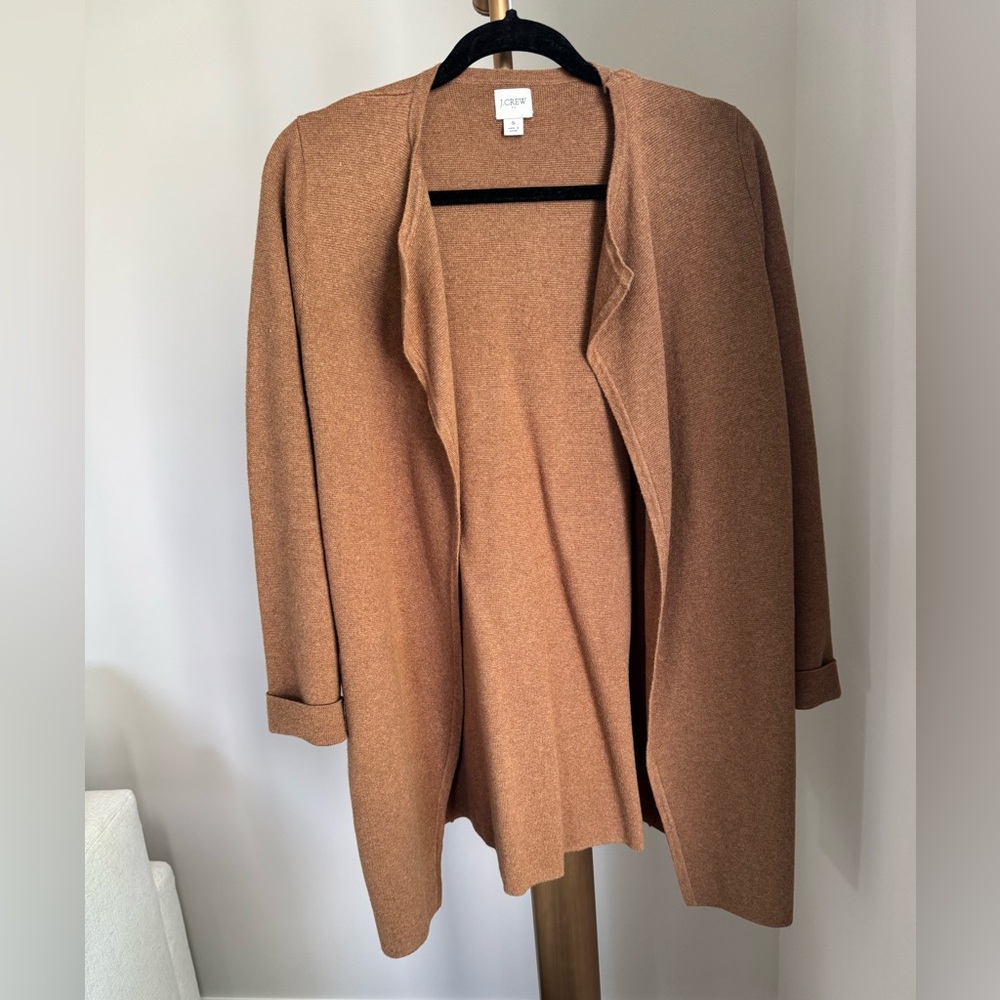 J. Crew Tan Cardigan Sweater / Coatigan